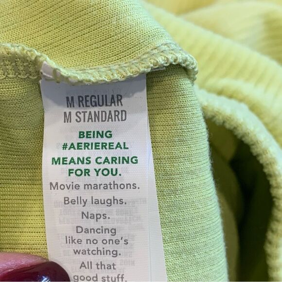 Aerie Women’s High-Rise Flare Corduroy Joggers Greenish-Yellow Size Medium - Picture 6 of 9